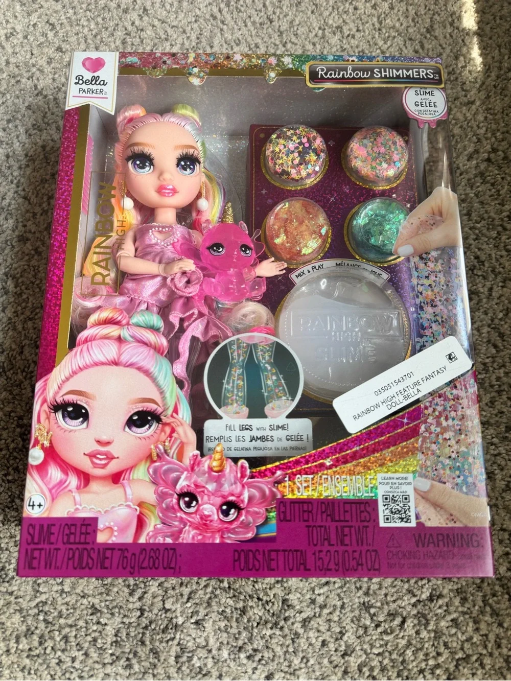 Rainbow Shimmers Pink Doll & Slime Playset